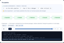 RAG pipeline explainer panel